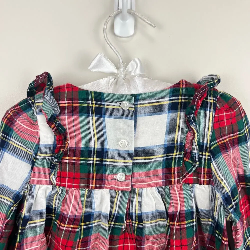 Baby Gap Tartan Plaid Ruffle Holiday Dress 12-18 Months